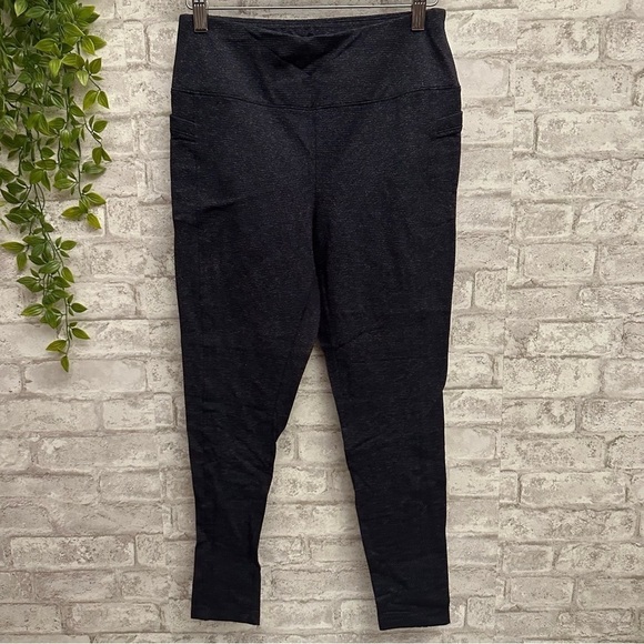 T by Talbots spandex leggings women’s size‎ medium petite navy blue - Picture 1 of 6